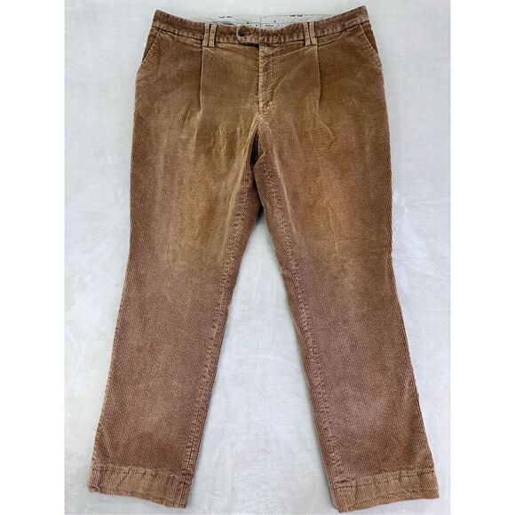 Barbour Pants Mens 40x31 Brown Corduroy Tapered Leg‎ Vintage Trousers